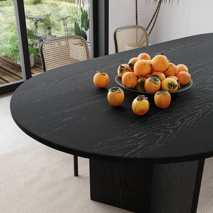 79" Black Wood Oval Bar Table HomeRoots