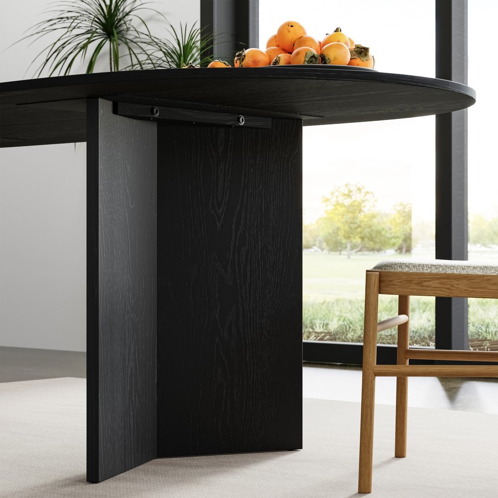 79" Black Wood Oval Bar Table HomeRoots