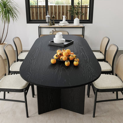 79" Black Wood Oval Bar Table HomeRoots