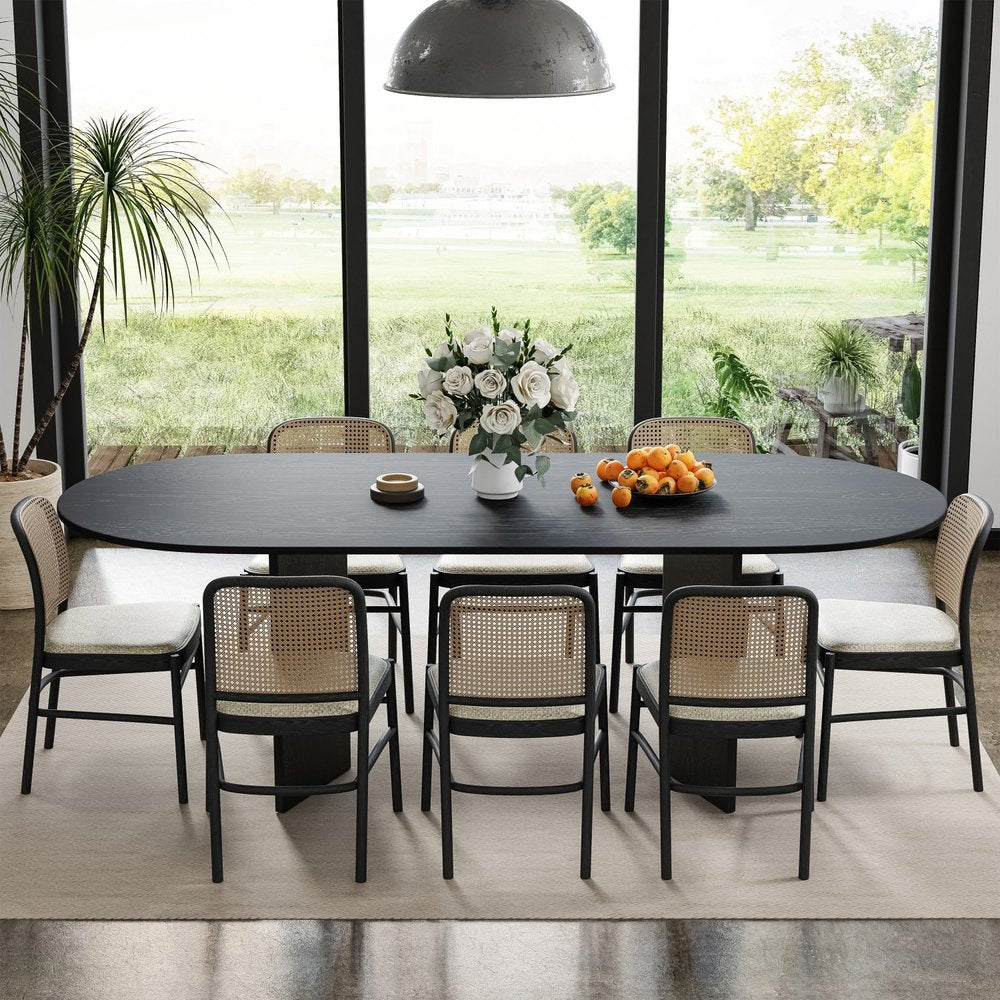 79" Black Wood Oval Bar Table HomeRoots