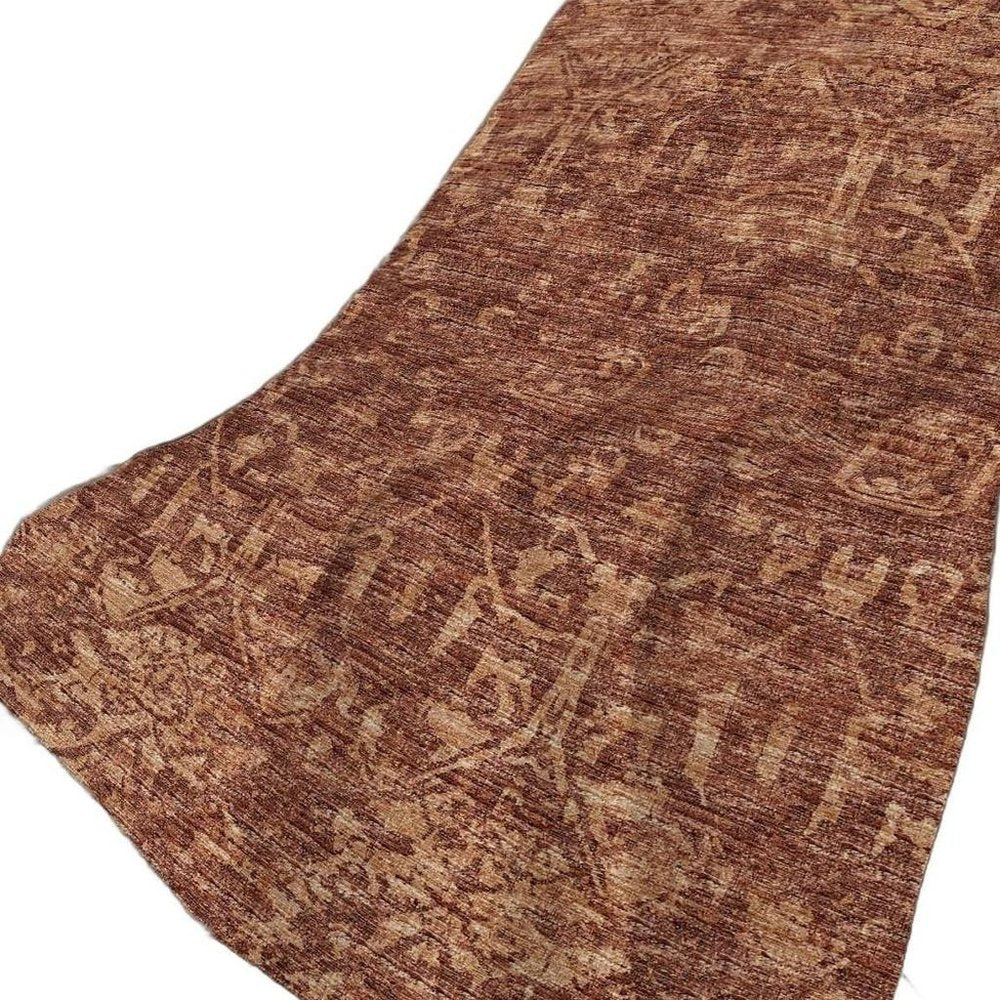 50" X 70" Burgundy And Brown Damask Polyester Woven Plush Throw Blanket HomeRoots