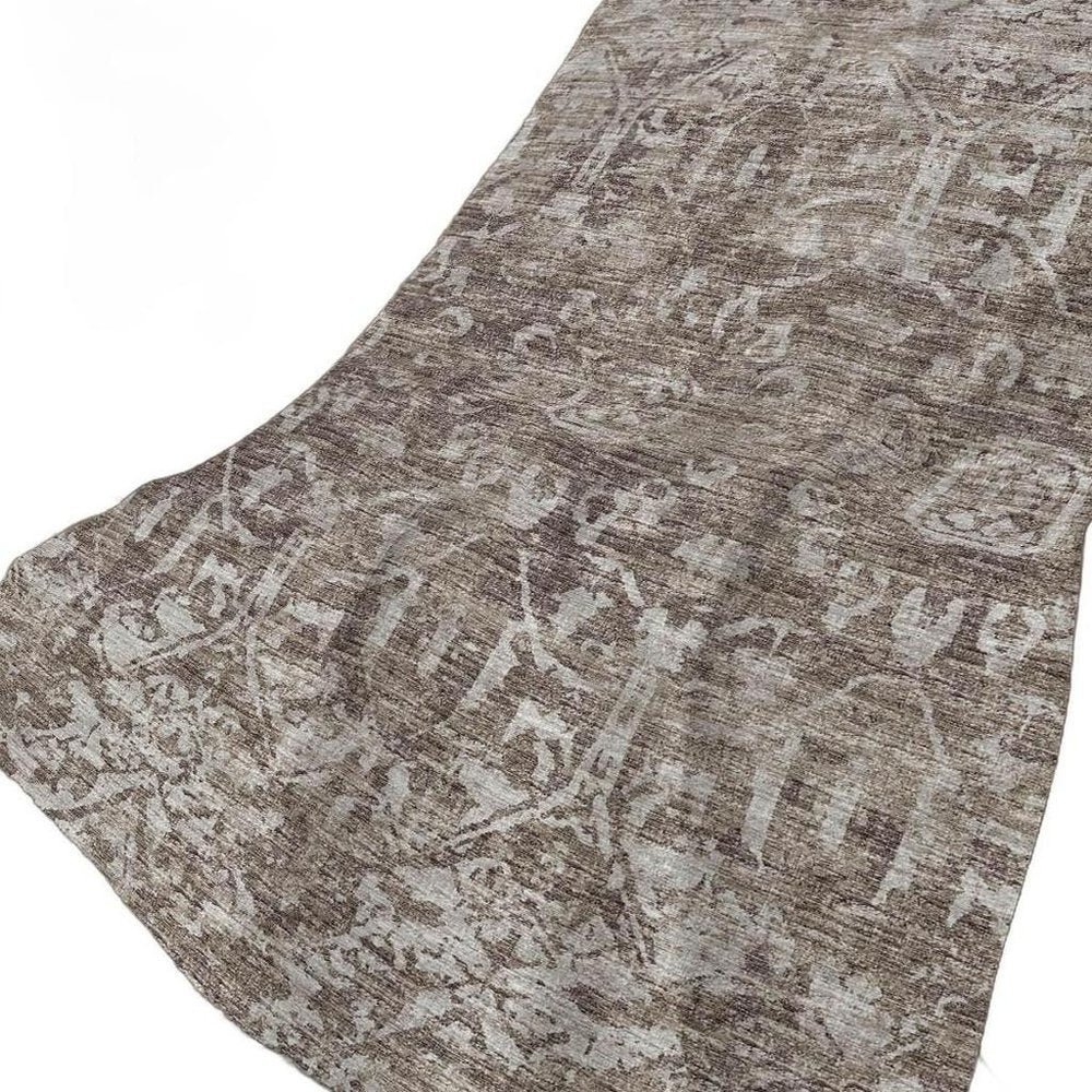 50" X 70" Brown And Beige Damask Polyester Woven Plush Throw Blanket HomeRoots