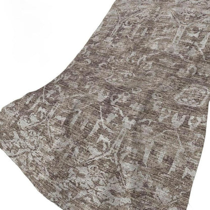 50" X 70" Brown And Beige Damask Polyester Woven Plush Throw Blanket HomeRoots