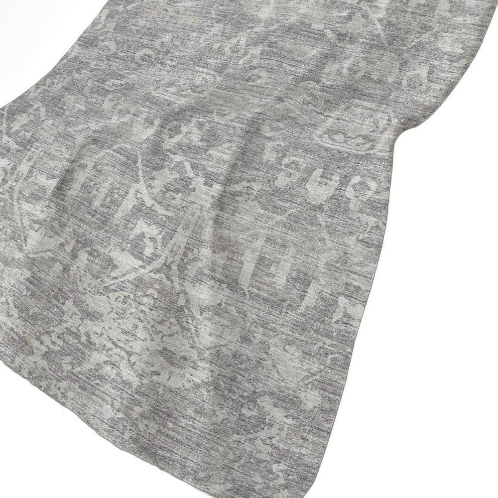 50" X 70" Gray And Ivory Damask Polyester Woven Plush Throw Blanket HomeRoots