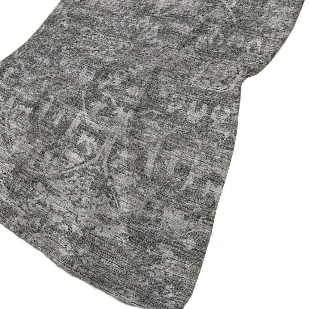 50" X 70" Charcoal And Gray Damask Polyester Woven Plush Throw Blanket HomeRoots
