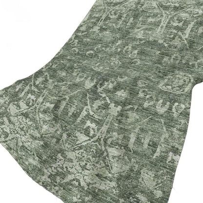 50" X 70" Green And Gray Damask Polyester Woven Plush Throw Blanket HomeRoots