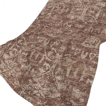 50" X 70" Chocolate And Beige Damask Polyester Woven Plush Throw Blanket HomeRoots