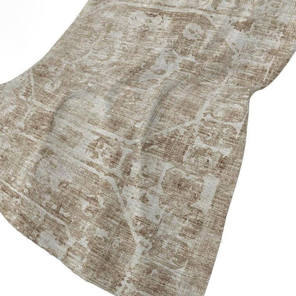 50" X 70" Beige And Ivory Damask Polyester Woven Plush Throw Blanket HomeRoots