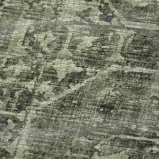 50" X 70" Olive Green And Beige Damask Polyester Woven Plush Throw Blanket HomeRoots
