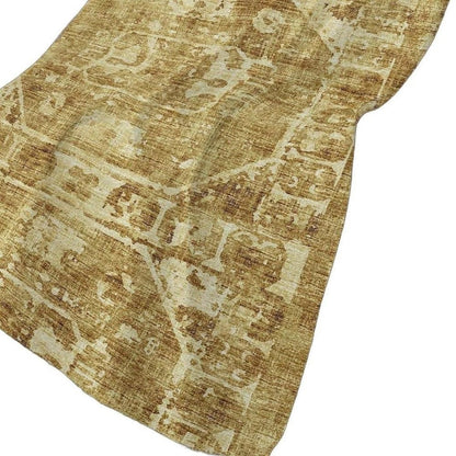 50" X 70" Beige And Tan Damask Polyester Woven Plush Throw Blanket HomeRoots