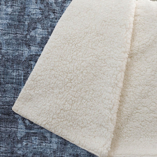 50" X 70" Navy Blue And Gray Damask Polyester Woven Plush Throw Blanket HomeRoots