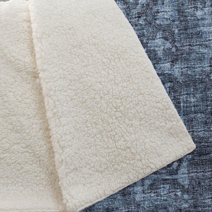 50" X 70" Navy Blue And Gray Damask Polyester Woven Plush Throw Blanket HomeRoots