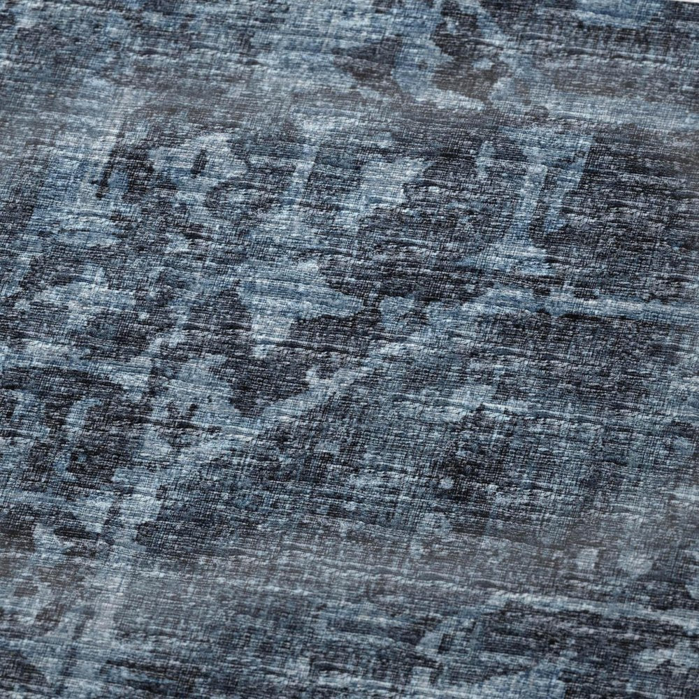 50" X 70" Navy Blue And Gray Damask Polyester Woven Plush Throw Blanket HomeRoots