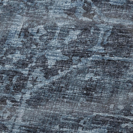 50" X 70" Navy Blue And Gray Damask Polyester Woven Plush Throw Blanket HomeRoots