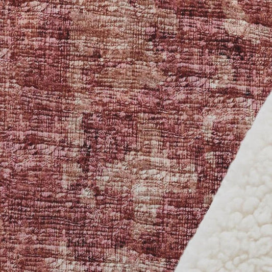 50" X 70" Red And Maroon Damask Polyester Woven Plush Throw Blanket HomeRoots