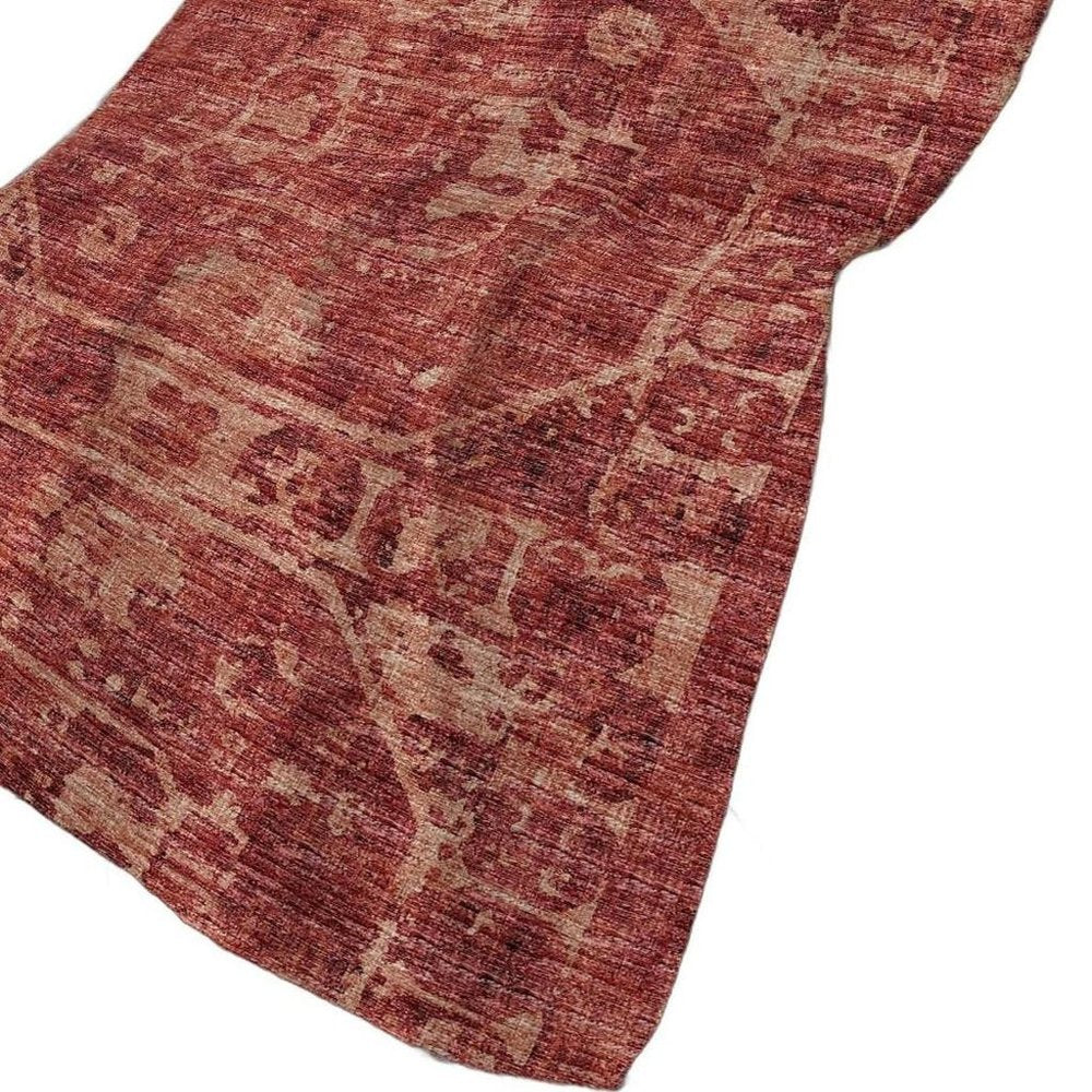 50" X 70" Red And Maroon Damask Polyester Woven Plush Throw Blanket HomeRoots