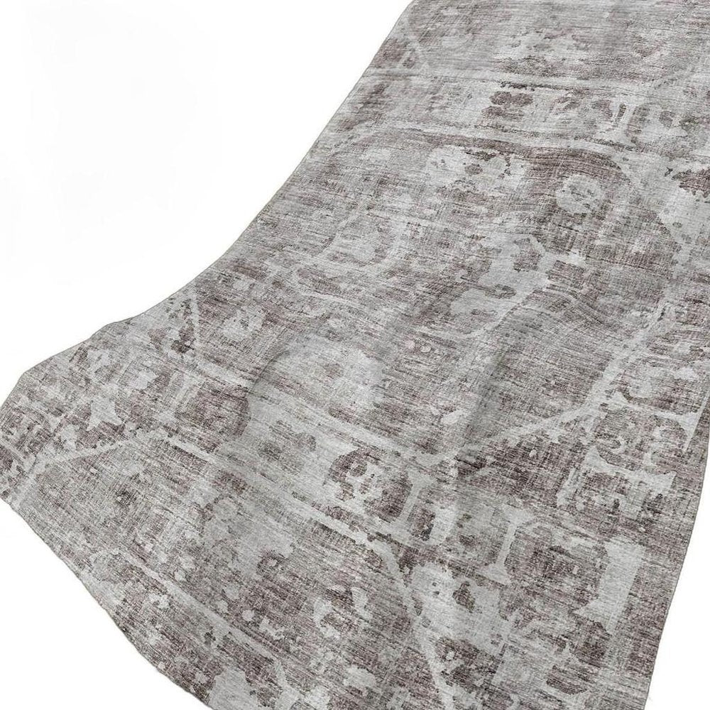 50" X 70" Gray And Charcoal Damask Polyester Woven Plush Throw Blanket HomeRoots