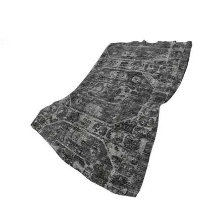 50" X 70" Black And Gray Damask Polyester Woven Plush Throw Blanket HomeRoots