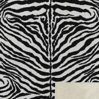 50" X 70" Black And Ivory Zebra Microfiber Plush Throw Blanket HomeRoots