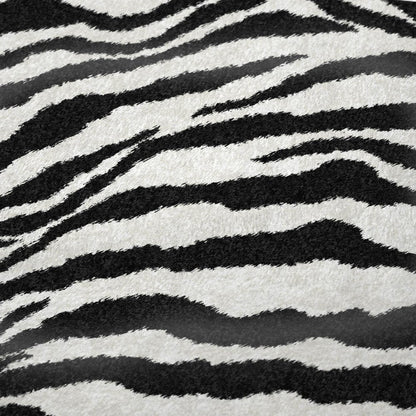50" X 70" Black And Ivory Zebra Microfiber Plush Throw Blanket HomeRoots