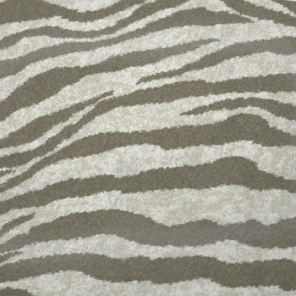 50" X 70" Ivory And Taupe Zebra Plush Throw Blanket HomeRoots