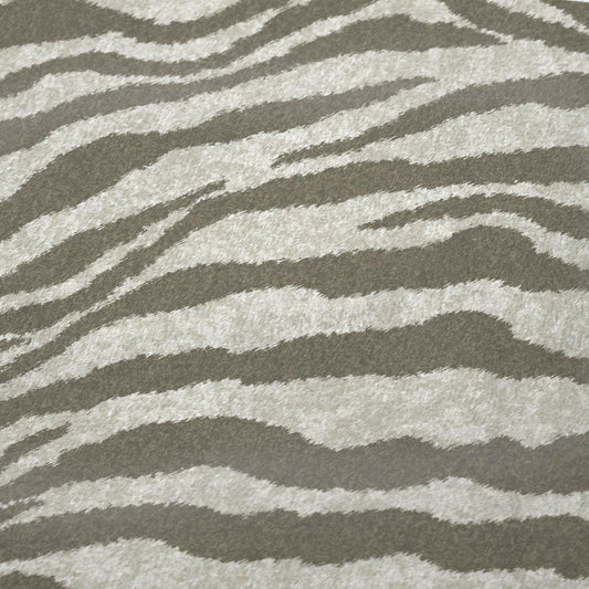 50" X 70" Ivory And Taupe Zebra Plush Throw Blanket HomeRoots