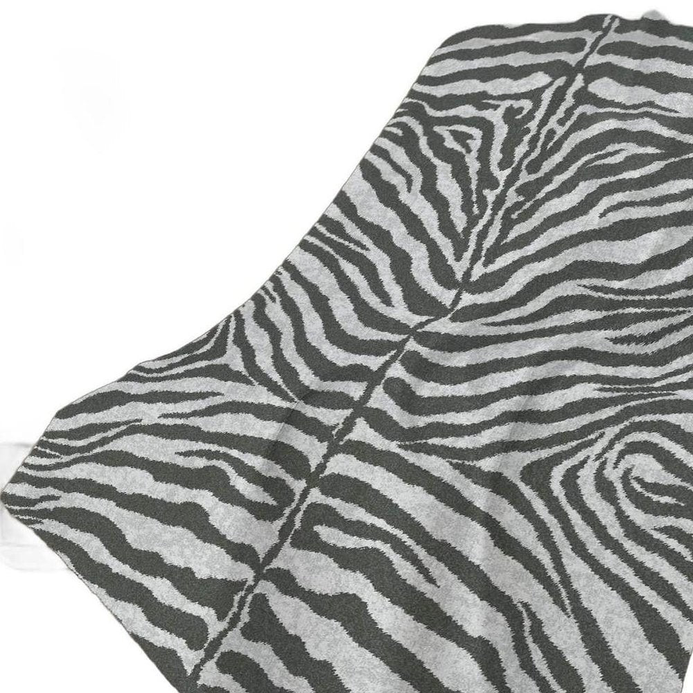 50" X 70" Gray And Ivory Zebra Plush Throw Blanket HomeRoots