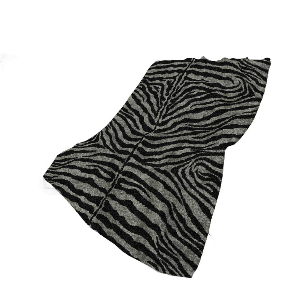 50" X 70" Black And Gray Zebra Plush Throw Blanket HomeRoots