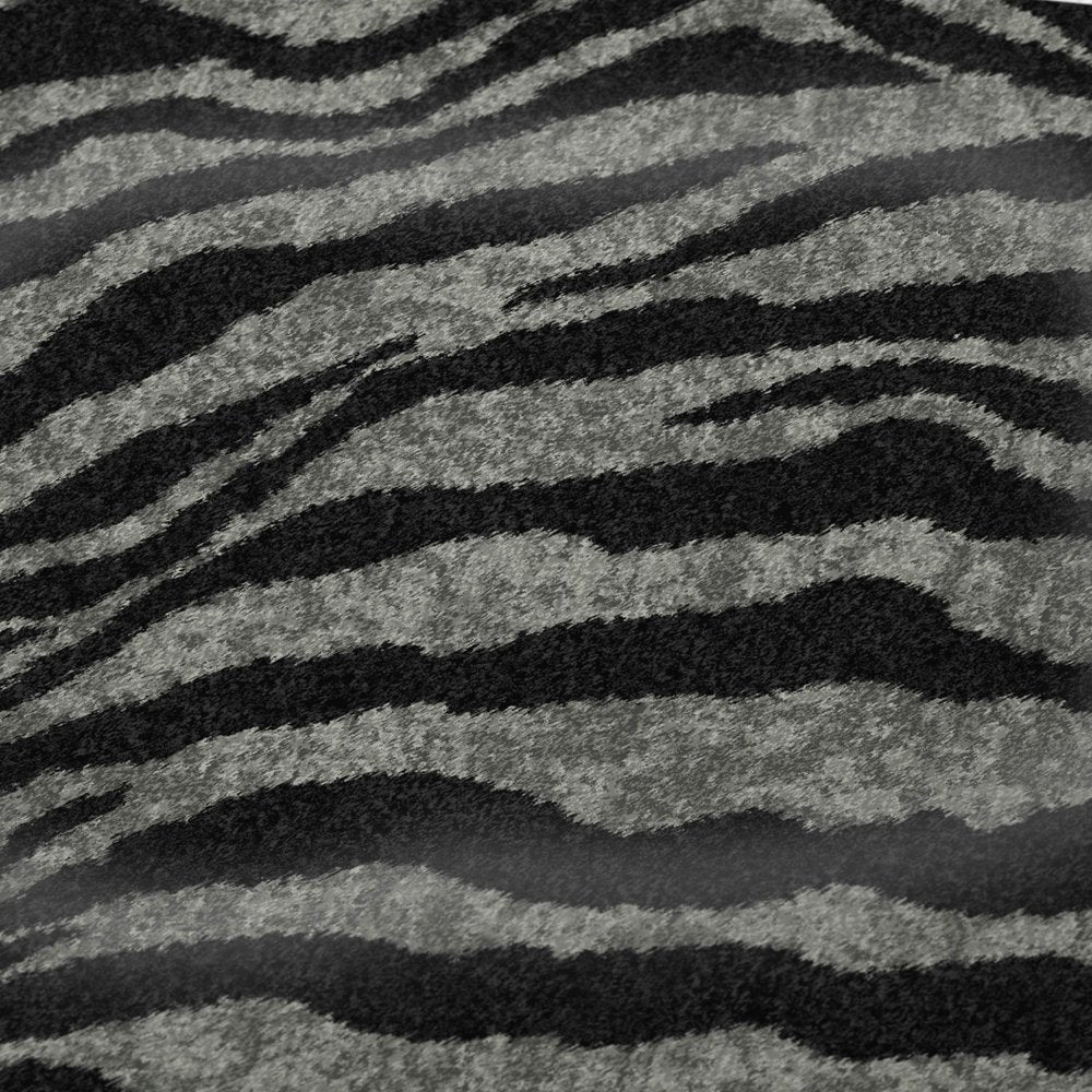 50" X 70" Black And Gray Zebra Plush Throw Blanket HomeRoots