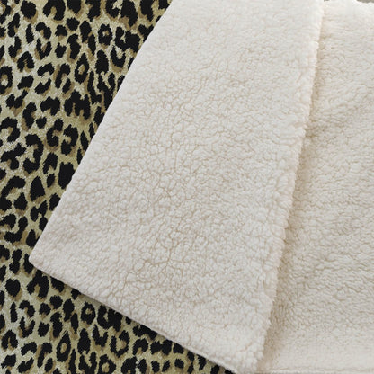 50" X 70" Beige And Black Leopard Plush Throw Blanket HomeRoots
