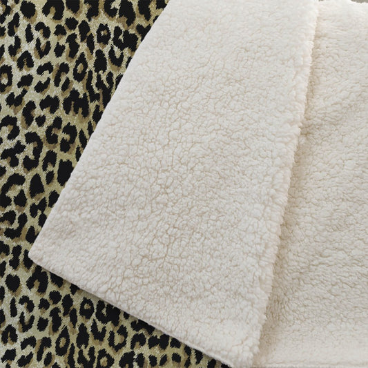 50" X 70" Beige And Black Leopard Plush Throw Blanket HomeRoots
