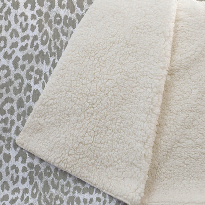 50" X 70" Ivory And Taupe Leopard Plush Throw Blanket HomeRoots
