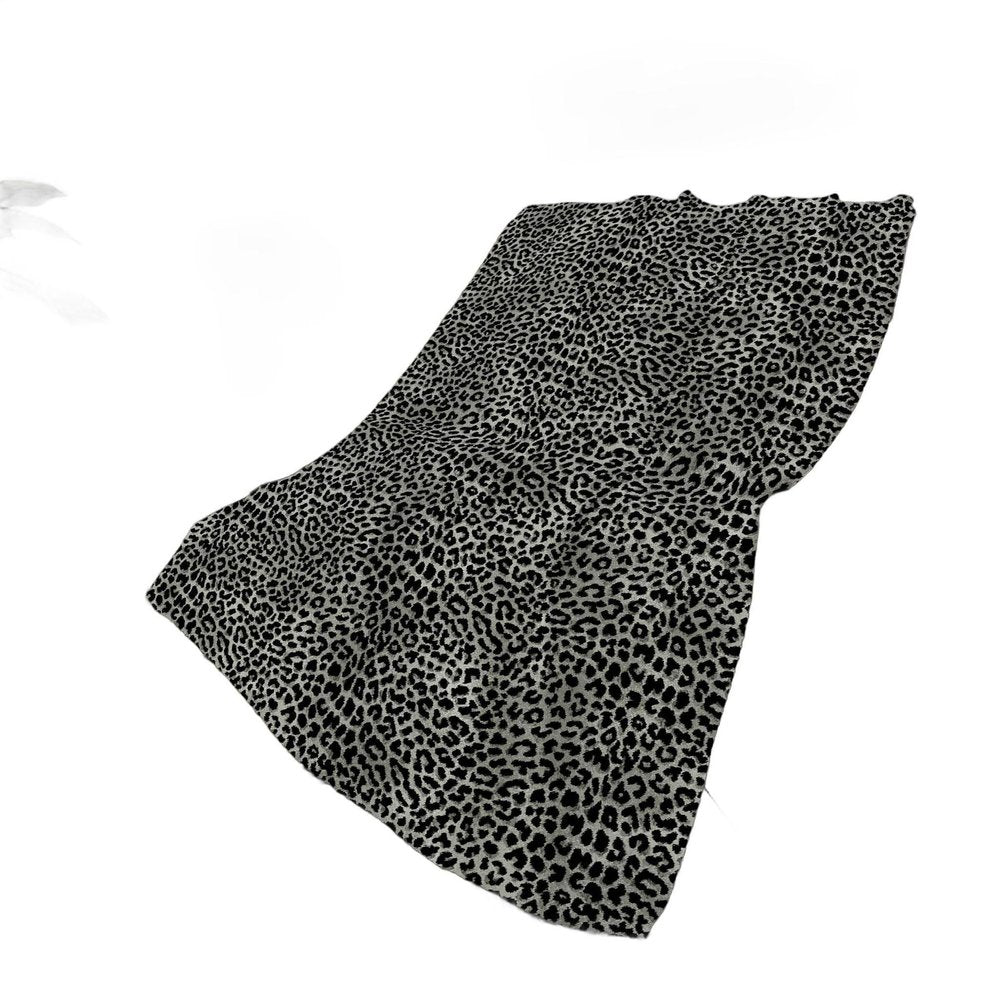 50" X 70" Black And Gray Leopard Plush Throw Blanket HomeRoots