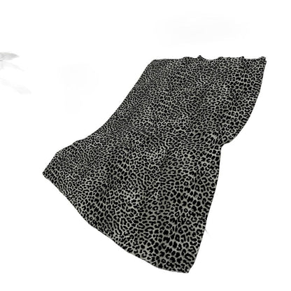 50" X 70" Black And Gray Leopard Plush Throw Blanket HomeRoots
