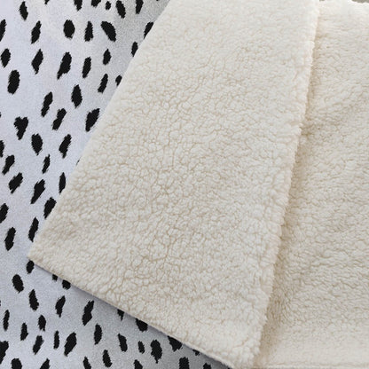 50" X 70" Pearl And Black Animal Print Plush Throw Blanket HomeRoots