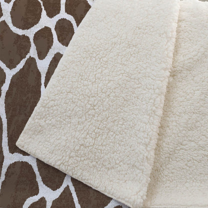 50" X 70" Coffee And Ivory Giraffe Microfiber Plush Throw Blanket HomeRoots