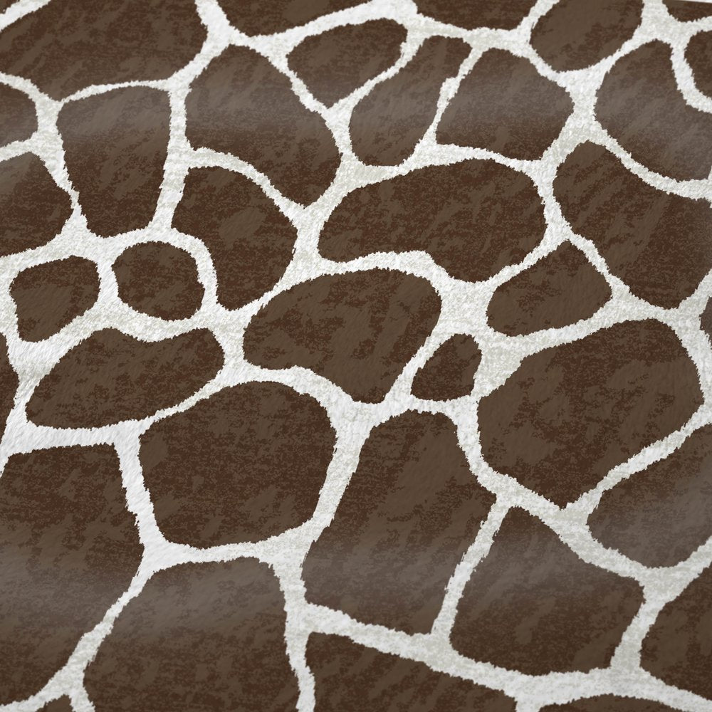 50" X 70" Coffee And Ivory Giraffe Microfiber Plush Throw Blanket HomeRoots
