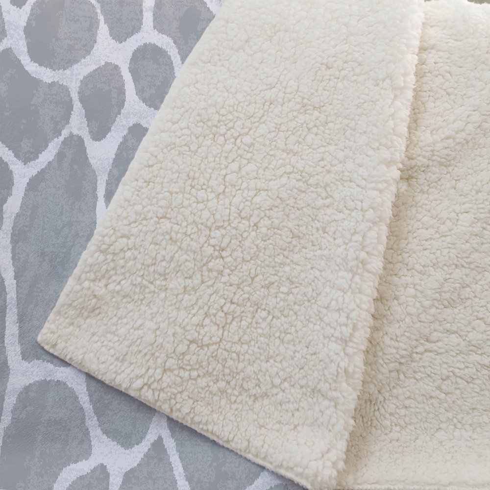50" X 70" Gray And Ivory Giraffe Microfiber Plush Throw Blanket HomeRoots