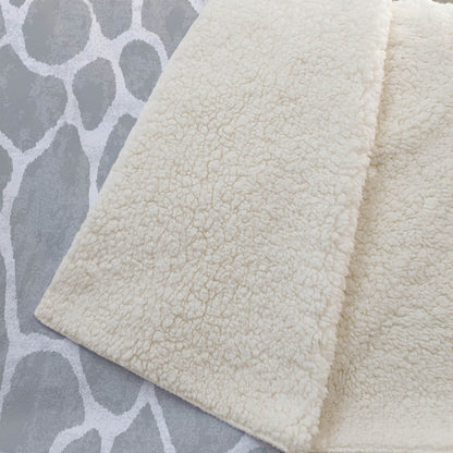 50" X 70" Gray And Ivory Giraffe Microfiber Plush Throw Blanket HomeRoots