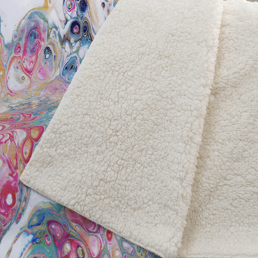 50" X 70" White Blue And Gold Abstract Microfiber Plush Throw Blanket HomeRoots
