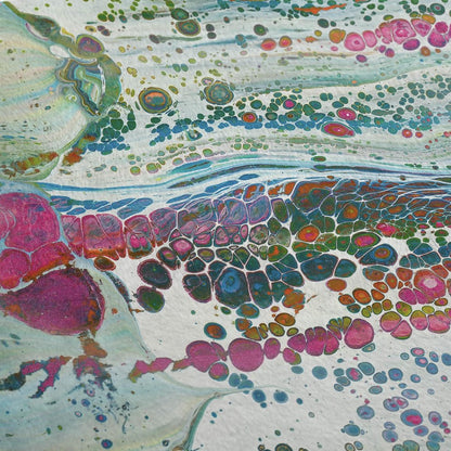 50" X 70" Ivory Pink And Teal Abstract Polyester Woven Plush Throw Blanket HomeRoots