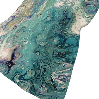 50" X 70" Teal And Ivory Abstract Polyester Woven Plush Throw Blanket HomeRoots