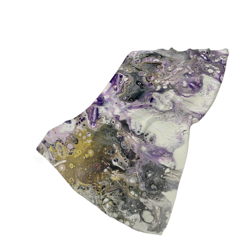 50" X 70" Amethyst And Ivory Abstract Polyester Woven Plush Throw Blanket HomeRoots