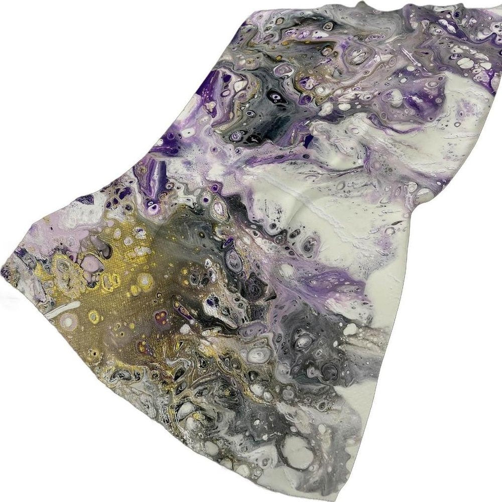 50" X 70" Amethyst And Ivory Abstract Polyester Woven Plush Throw Blanket HomeRoots