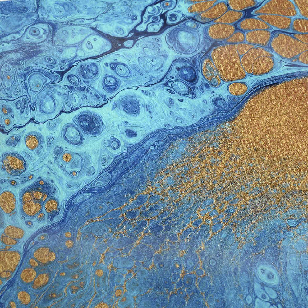 50" X 70" Cobalt And Copper Abstract Microfiber Plush Throw Blanket HomeRoots