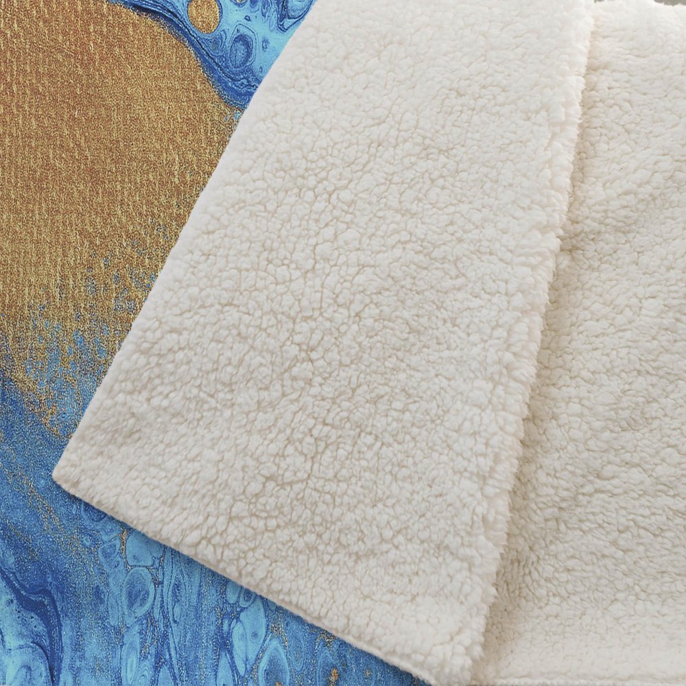 50" X 70" Cobalt And Copper Abstract Microfiber Plush Throw Blanket HomeRoots