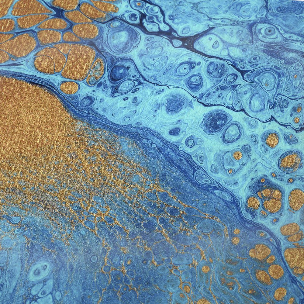 50" X 70" Cobalt And Copper Abstract Microfiber Plush Throw Blanket HomeRoots