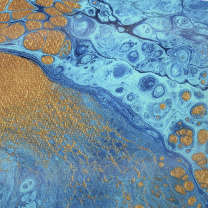 50" X 70" Cobalt And Copper Abstract Microfiber Plush Throw Blanket HomeRoots