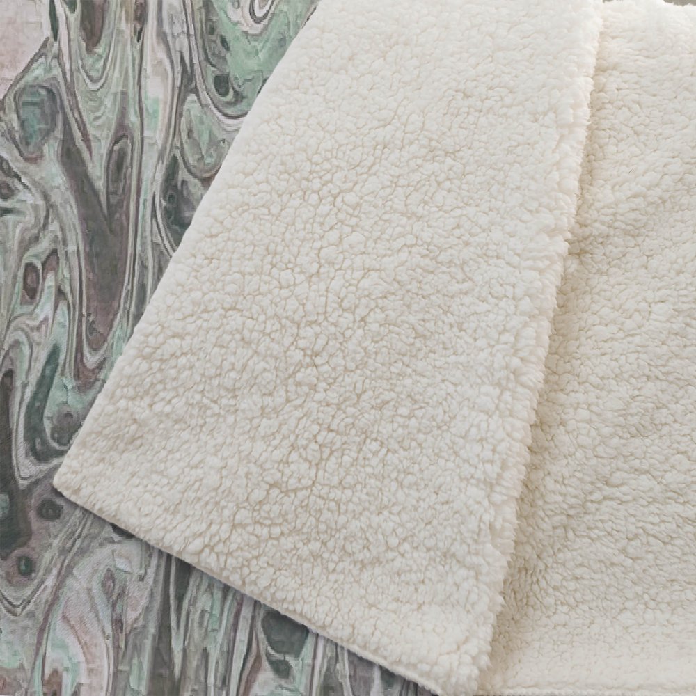 50" X 70" Mint Green And Ivory Abstract Polyester Woven Plush Throw Blanket HomeRoots