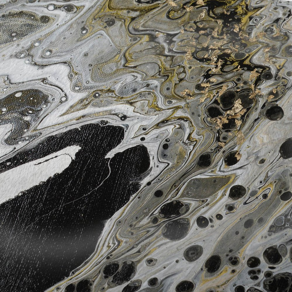 50" X 70" Ivory Black And Gold Abstract Plush Throw Blanket HomeRoots